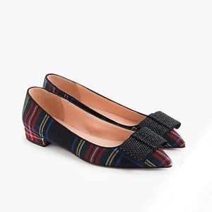 NWT J. Crew Pointy Toe Flat With Crystal Bow